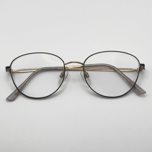 Charmant CH29826 GR Round Oval Titanium Full Eyeglass Frame Gray Gold 51-18-140 - Picture 9 of 10